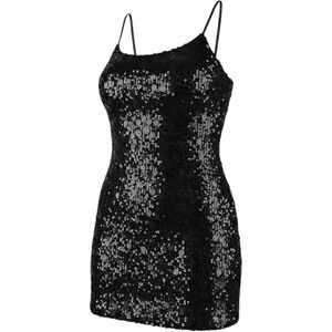 Zeflows Black Sequin Mini Dress Womens Medium NWT Sparkly Party Cocktail Dress